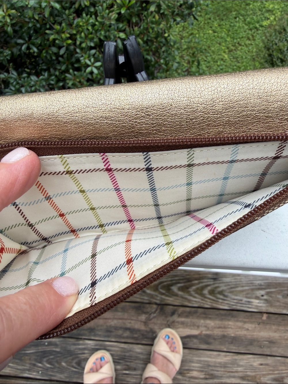 Coach Bleecker Signature Brown Canvas Gold Leather Buckle continental wallet - Picture 5 of 16